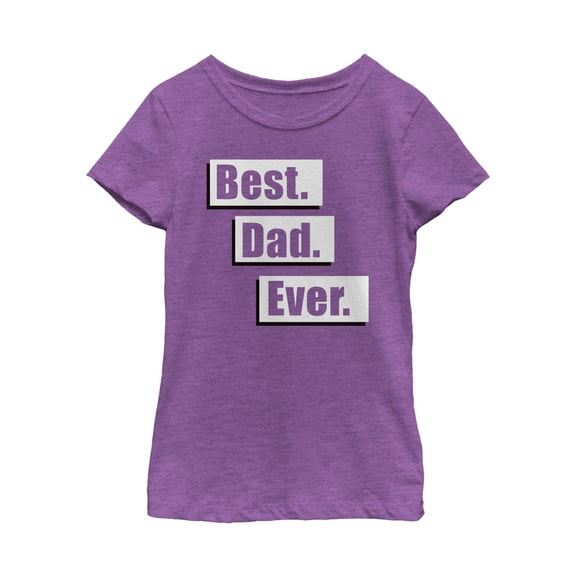 Girl's Lost Gods Father's Day Best Dad Ever Fact  Graphic Tee Purple Berry Large