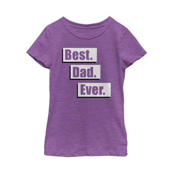 Girl's Lost Gods Father's Day Best Dad Ever Fact Graphic Tee Purple Berry Large