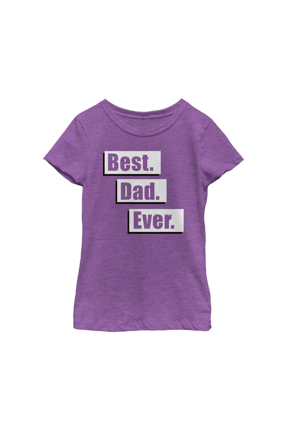 Girl's Lost Gods Father's Day Best Dad Ever Fact  Graphic Tee Purple Berry Small