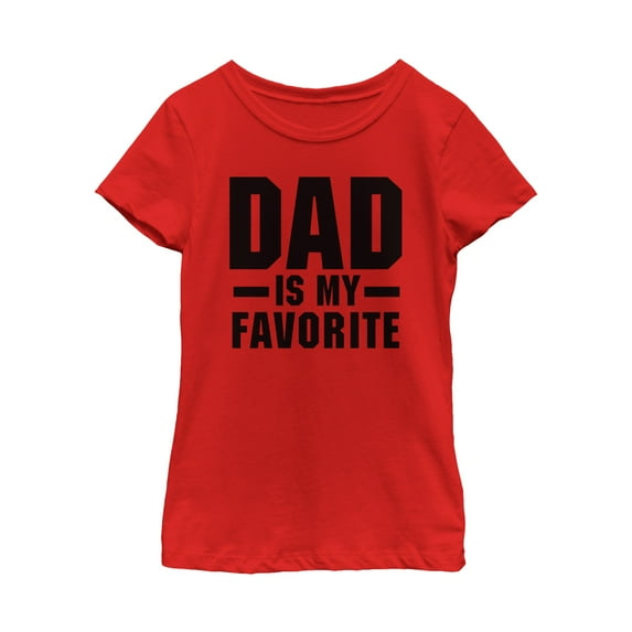 Girl's Lost Gods Father's Day Dad is My Favorite Graphic Tee Red X Small
