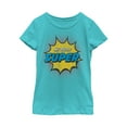 thumbnail image 1 of Girl's Lost Gods Father's Day Retro Comic Super Dad  Graphic Tee Tahiti Blue X Large, 1 of 3