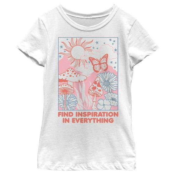 Girl's Lost Gods Find Inspiration in Everything Graphic Tee White X Small