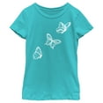 thumbnail image 1 of Girl's Lost Gods Flying Butterfly Graphic Tee Tahiti Blue Small, 1 of 4