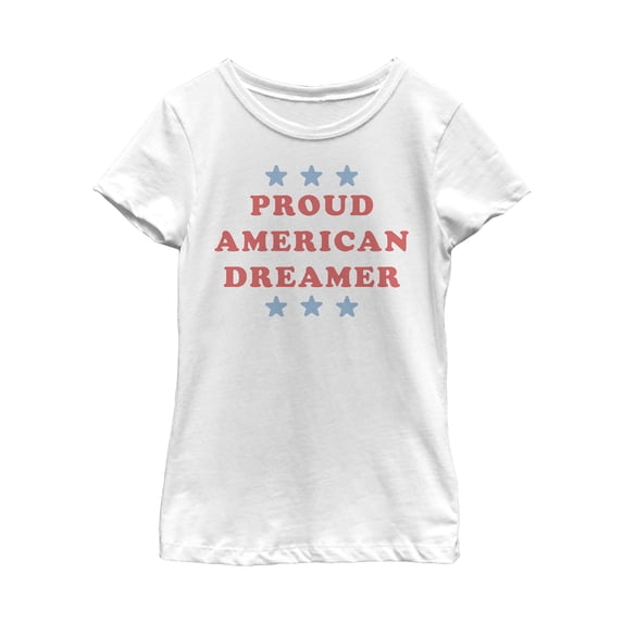 Girl's Lost Gods Fourth of July American Dreamer Graphic Tee White Large