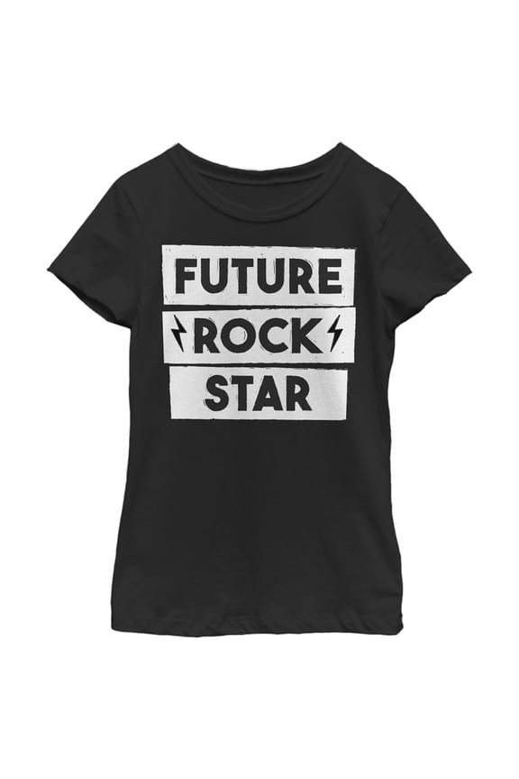 Girl's Lost Gods Future Rock Star Graphic Tee Black Medium