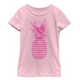 thumbnail image 1 of Girl's Lost Gods Geometric Print Pineapple  Graphic Tee Light Pink Small, 1 of 3