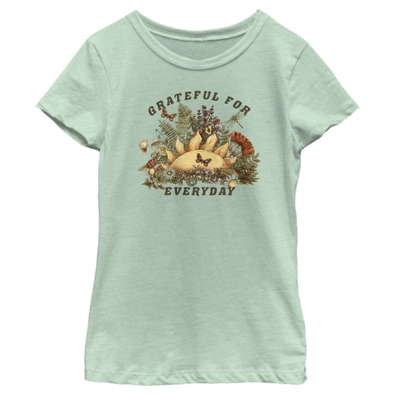 Girl's Lost Gods Grateful for Everyday  Graphic Tee Mint Medium