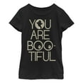 thumbnail image 1 of Girl's Lost Gods Halloween Bootiful Ghost  Graphic Tee Black Small, 1 of 3