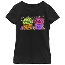 Girl's Lost Gods Halloween Cupcakes  Graphic Tee Black Medium