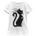 thumbnail image 1 of Girl's Lost Gods Halloween Full Moon Black Cat Heart  Graphic Tee White Medium, 1 of 4