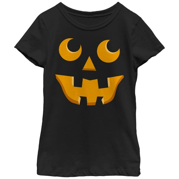 Girl's Lost Gods Halloween Jack-o'-Lantern Toothy Grin  Graphic Tee Black Small