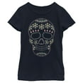 thumbnail image 1 of Girl's Lost Gods Halloween Sugar Skull  Graphic Tee Navy Blue Large, 1 of 4
