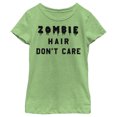 thumbnail image 1 of Girl's Lost Gods Halloween Zombie Hair Don't Care  Graphic Tee Green Apple X Small, 1 of 4