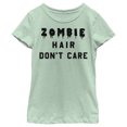 thumbnail image 1 of Girl's Lost Gods Halloween Zombie Hair Don't Care  Graphic Tee Mint Small, 1 of 4