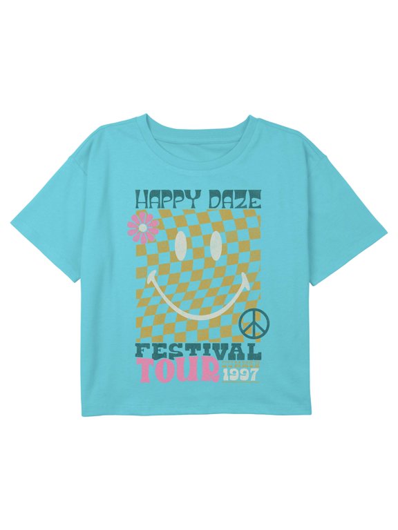 Girl's Lost Gods Happy Daze Festival Tour Graphic Cropped T-Shirt