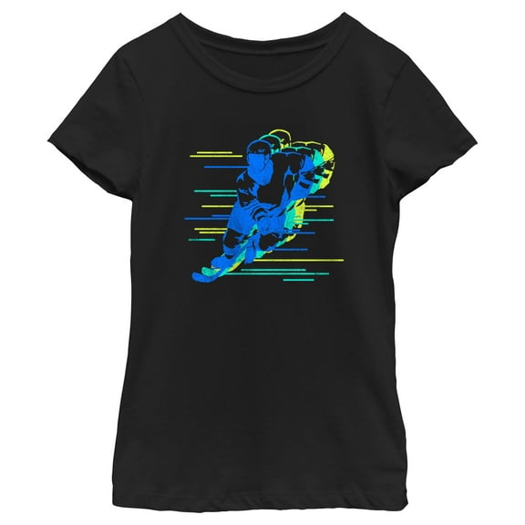 Girl's Lost Gods Hockey Player Graphic Tee Black Large