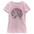 thumbnail image 1 of Girl's Lost Gods Horse Floral Crown Wreath  Graphic Tee Light Pink - Crown X Large, 1 of 4