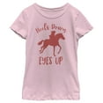 thumbnail image 1 of Girl's Lost Gods Horse Ride Heels Down Eyes Up Graphic Tee Light Pink X Large, 1 of 4