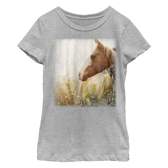 Girl's Lost Gods Horse in Pasture  Graphic T-Shirt