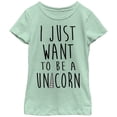 thumbnail image 1 of Girl's Lost Gods I Just Want to be a Unicorn  Graphic Tee Mint Medium, 1 of 3