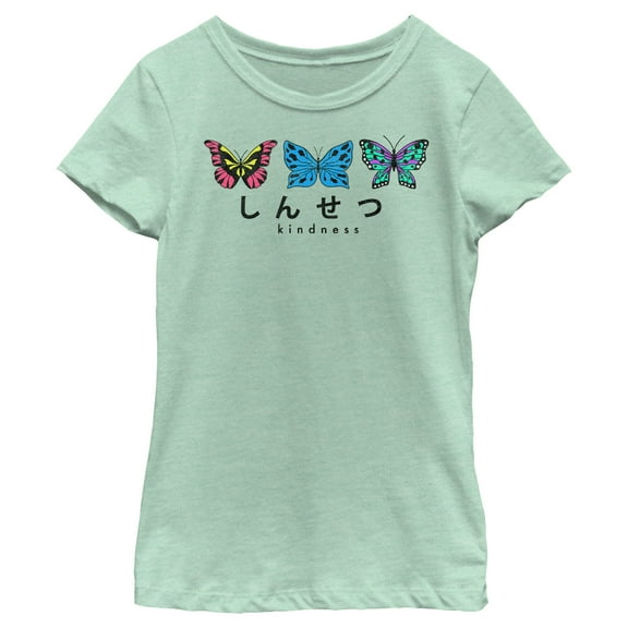 Girl's Lost Gods Kindness Butterflies Graphic Tee Mint Medium