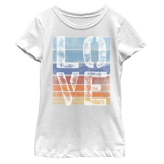 Girl's Lost Gods Love Summer Stripes  Graphic Tee White X Large