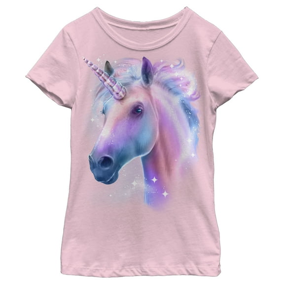 Girl's Lost Gods Magical Unicorn Sparkle  Graphic Tee Light Pink Small