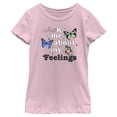 thumbnail image 1 of Girl's Lost Gods My Feelings Butterflies  Graphic Tee Light Pink X Small, 1 of 4