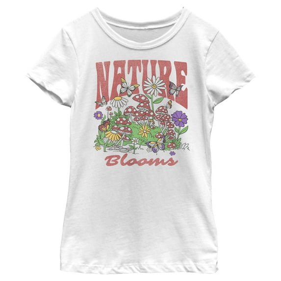 Girl's Lost Gods Nature Blooms Graphic Tee White X Small