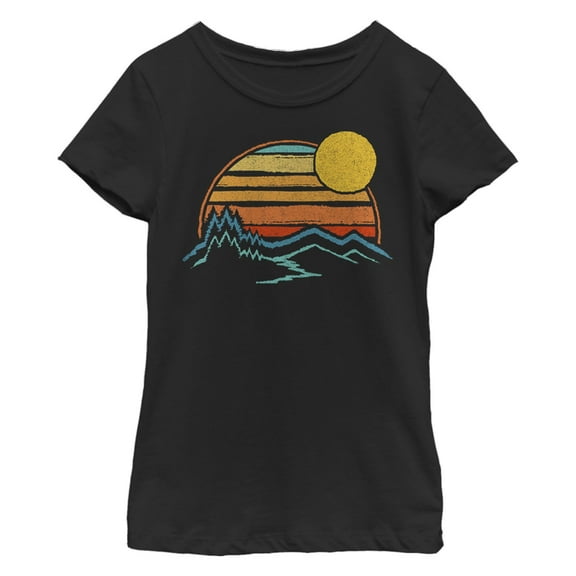 Girl's Lost Gods Nature Sunset Scene  Graphic T-Shirt