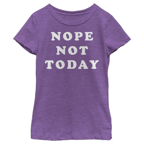 Girl's Lost Gods Nope Not Today Motto Text Graphic Tee Purple Berry X Small