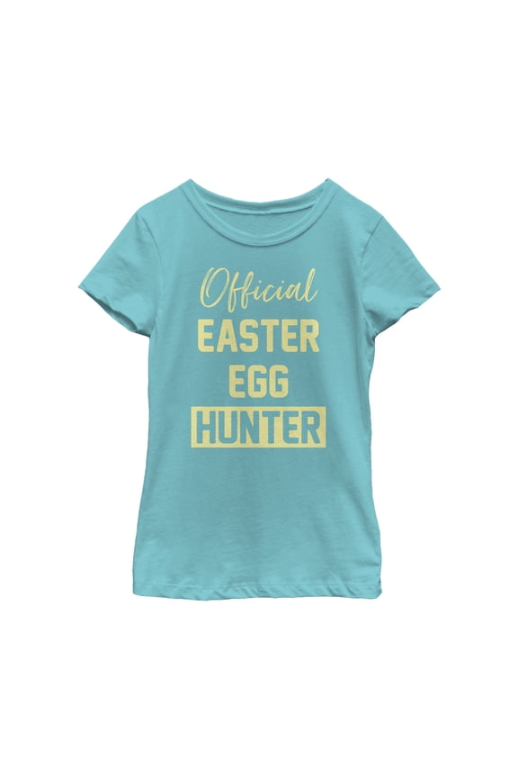 Girl's Lost Gods Official Easter Egg Hunter Graphic Tee Tahiti Blue Large