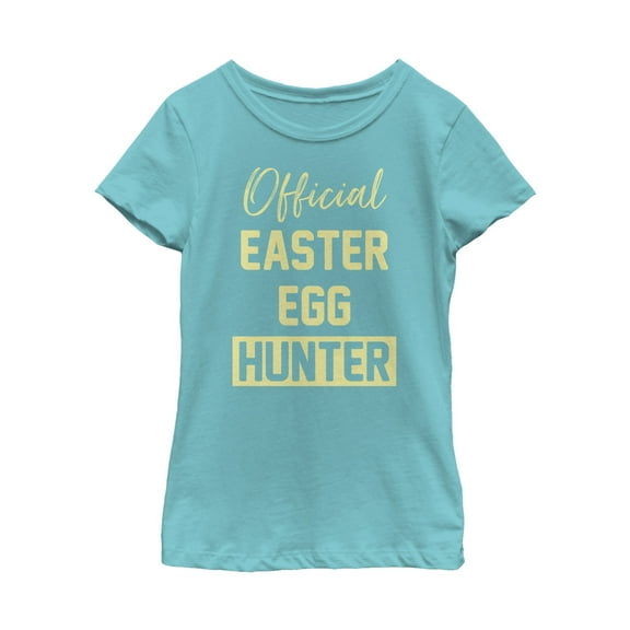Girl's Lost Gods Official Easter Egg Hunter Graphic Tee Tahiti Blue Small