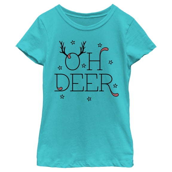 Girl's Lost Gods Oh Deer Graphic Tee Tahiti Blue Large