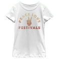 thumbnail image 1 of Girl's Lost Gods Peace Love Festivals Graphic Tee White Small, 1 of 4