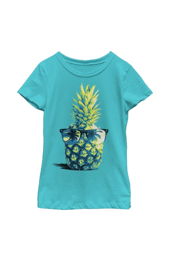 Girl's Lost Gods Pineapple Sunglasses  Graphic Tee Tahiti Blue X Large