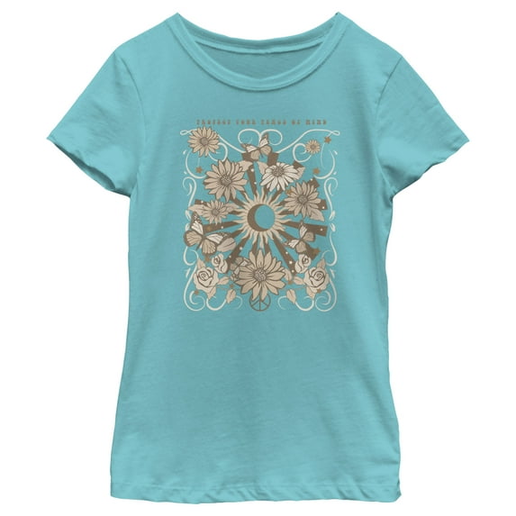 Girl's Lost Gods Protect Your Peace of Mind Graphic Tee Tahiti Blue Large