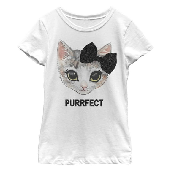 Girl's Lost Gods Purrfect Lady Cat  Graphic T-Shirt