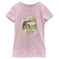 thumbnail image 1 of Girl's Lost Gods Retro Horses Portrait Graphic Tee Light Pink Large, 1 of 4