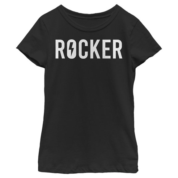 Girl's Lost Gods Rocker Lightning Bolt  Graphic Tee Black X Large