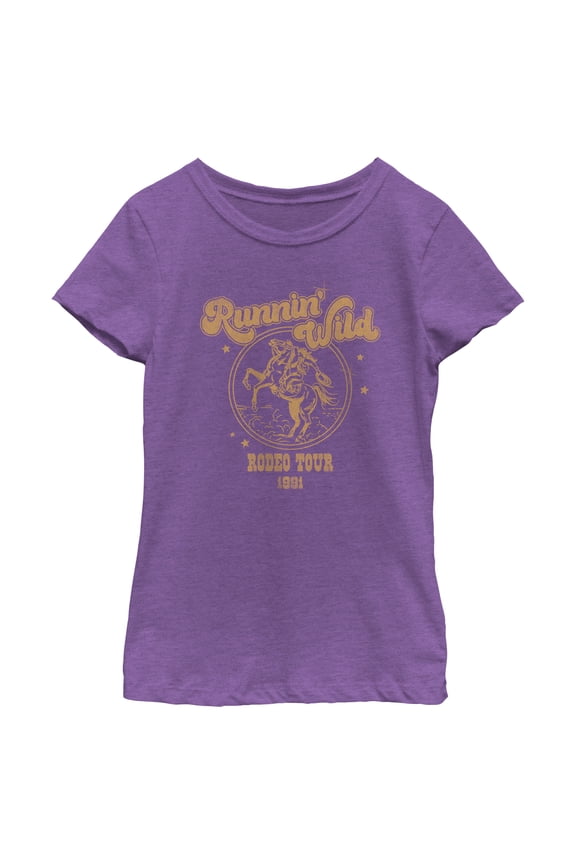 Girl's Lost Gods Runnin' Wild Rodeo Tour Graphic Tee Purple Berry Medium