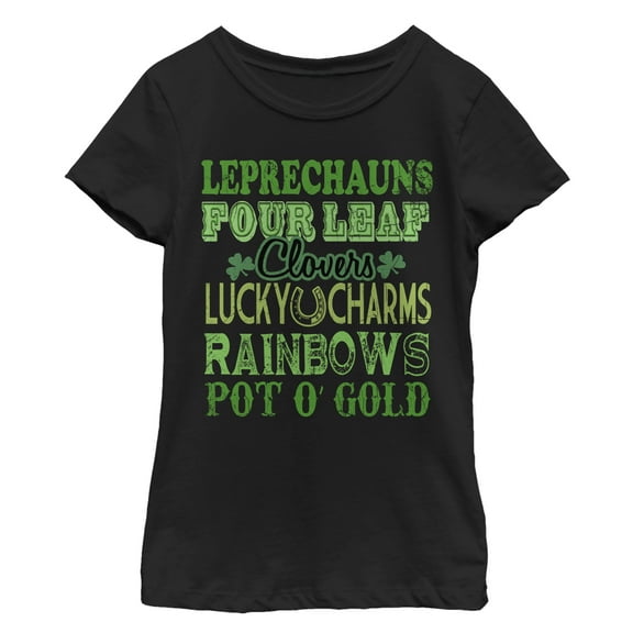 Girl's Lost Gods St. Patrick's Day Favorites  Graphic Tee Black Large