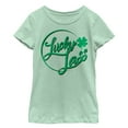 thumbnail image 1 of Girl's Lost Gods St. Patrick's Day Lucky Clover Lassy Circle  Graphic Tee Mint Large, 1 of 3