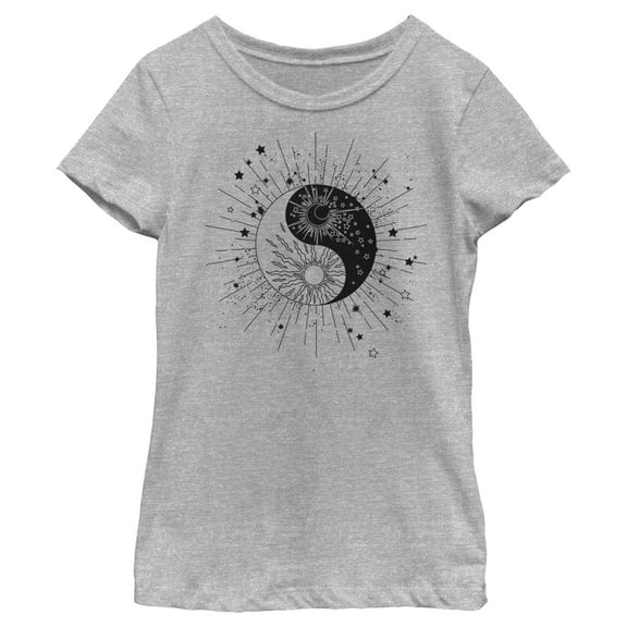 Girl's Lost Gods Stars Yin Yang  Graphic T-Shirt