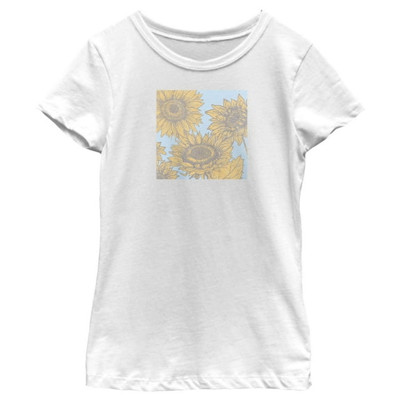 Girl's Lost Gods Sunflower Square  Graphic T-Shirt