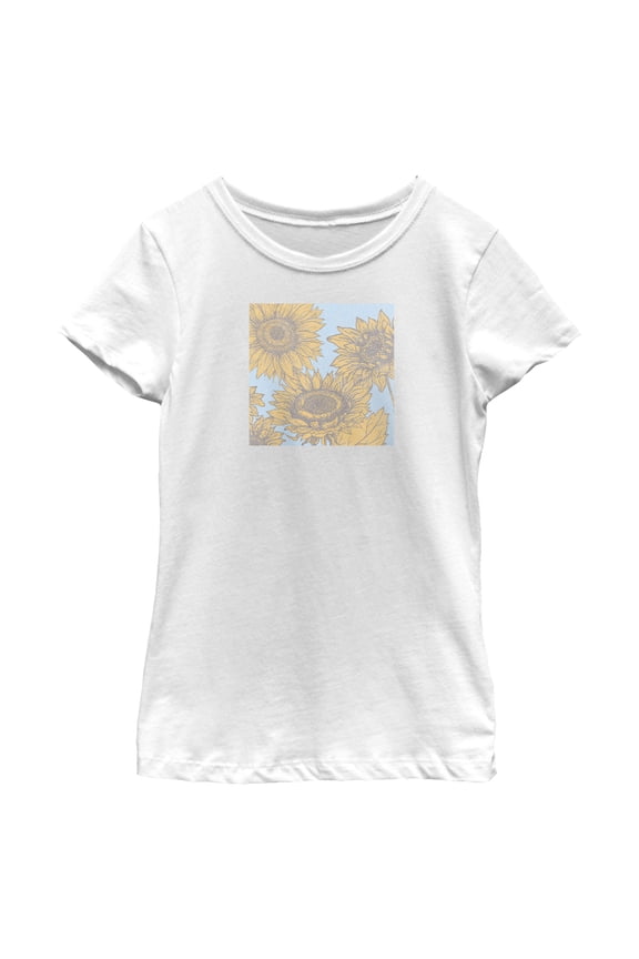 Girl's Lost Gods Sunflower Square Graphic T-Shirt