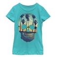 thumbnail image 1 of Girl's Lost Gods Sunset Skull  Graphic Tee Tahiti Blue Large, 1 of 3