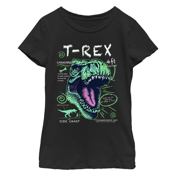 Girl's Lost Gods T-Rex Schematic Detail Graphic T-Shirt