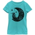 thumbnail image 1 of Girl's Lost Gods The Cat in the Moon Lace Print  Graphic Tee Tahiti Blue Small, 1 of 3