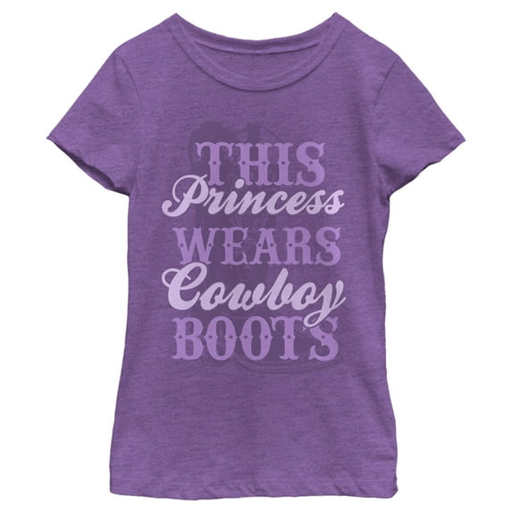Girl's Lost Gods This Princess Wears Cowboy Boots Graphic Tee Purple Berry X Large